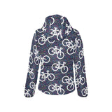 Bicycle Pattern Print Design 03 Women's Padded Hooded Jacket