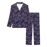 Eggplant Pattern Print Design 04 Women's Long Pajama Set