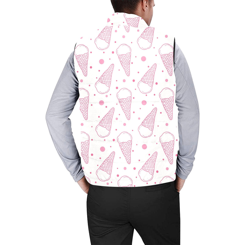 Hand drawn ice cream pattern Men's Padded Vest