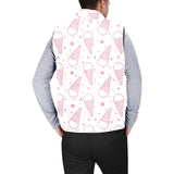 Hand drawn ice cream pattern Men's Padded Vest