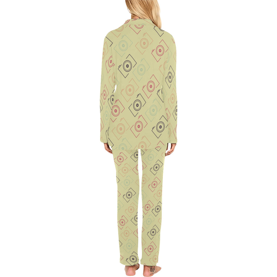 Camera Pattern Print Design 01 Women's Long Pajama Set