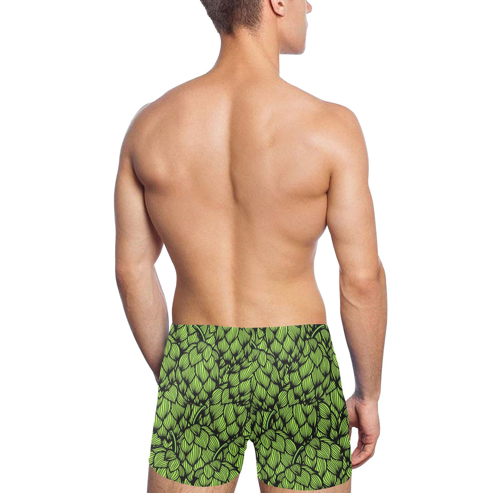 Green hop pattern Men's Swimming Trunks