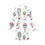 Hot air balloon pattern Women's Long Sleeve Belted Night Robe