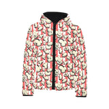 Popcorn Pattern Print Design 05 Kids' Boys' Girls' Padded Hooded Jacket