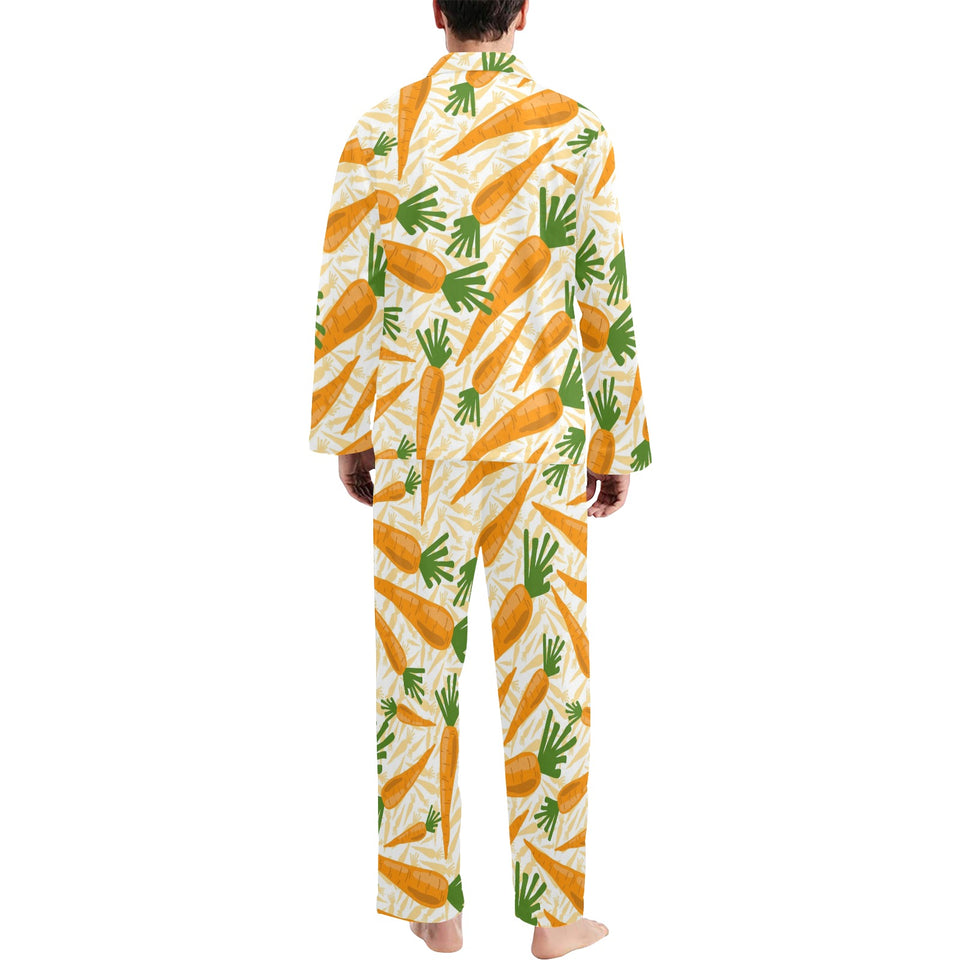 Carrot Pattern Print Design 01 Men's Long Pajama Set