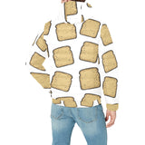 Bread Toast Pattern Print Design 03 Men's Padded Hooded Jacket