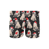 Christmas Pugs Santa_s red cap pattern Men's Swimming Trunks