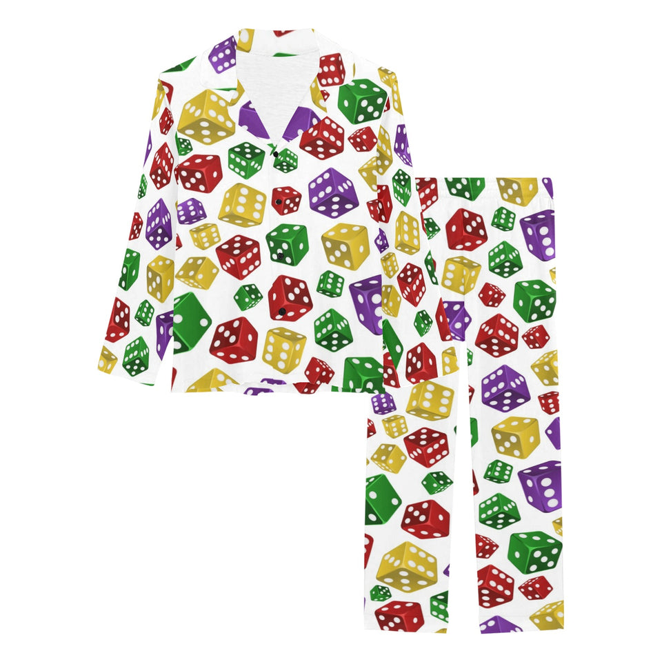Dice Pattern Print Design 03 Women's Long Pajama Set