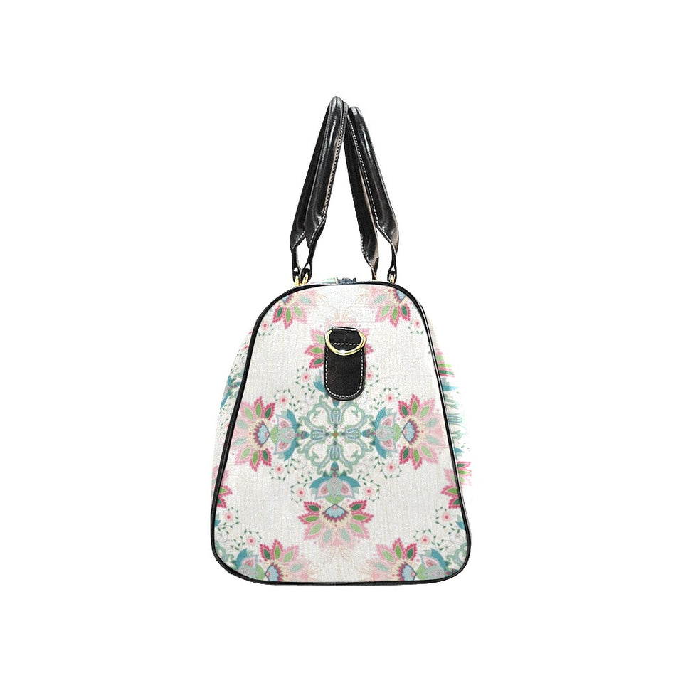 Square floral indian flower pattern Travel Bag