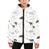 Polar bears star poka dot pattern Kids' Boys' Girls' Padded Hooded Jacket