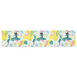 Cute parrot toucan flamingo cactus exotic leaves p Table Runner