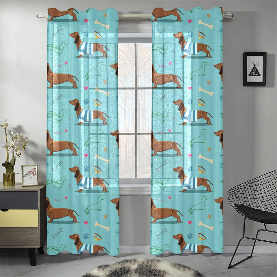 Dachshund decorative background Gauze Curtain