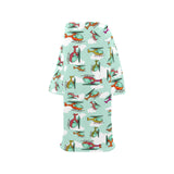 Helicopter design pattern Blanket Robe with Sleeves