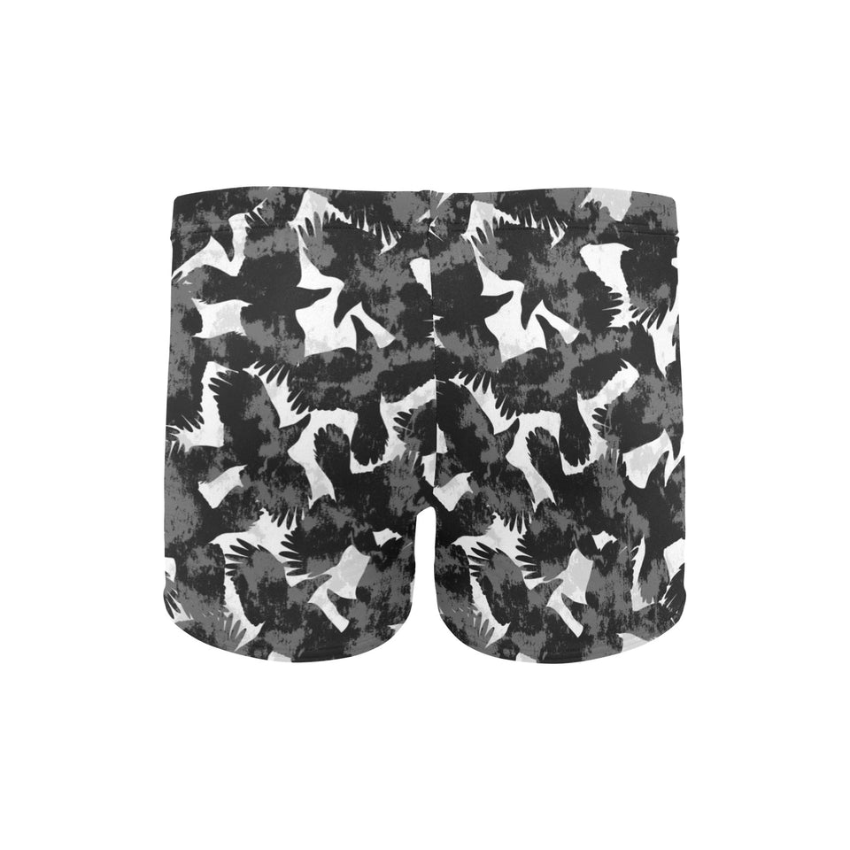 Crow illustration pattern Men's Swimming Trunks