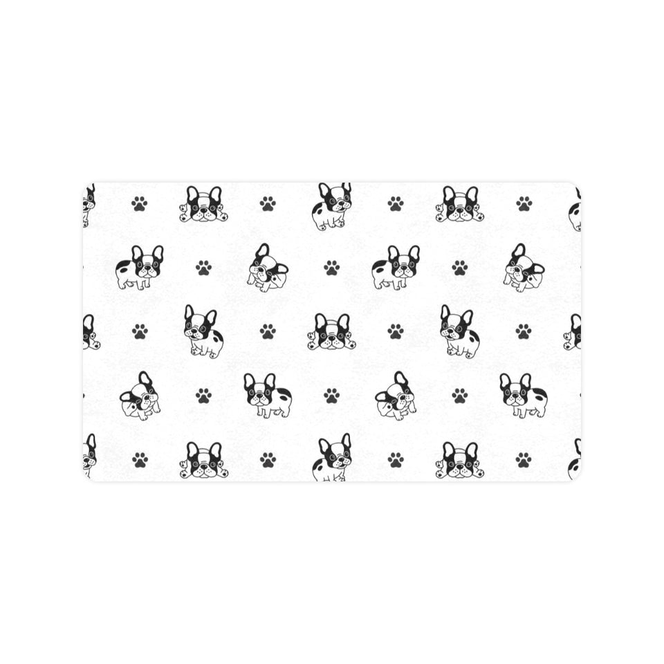 Cute french bulldog paw pattern Doormat