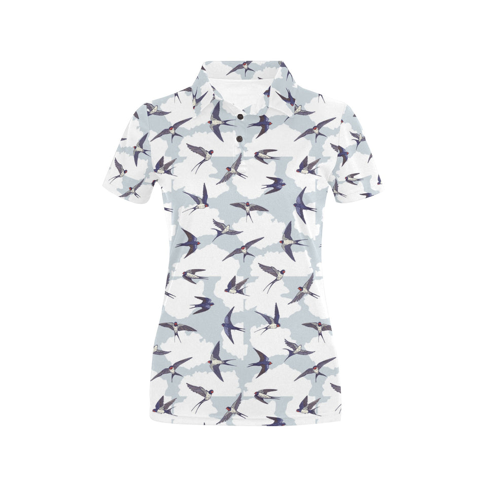 Swallow Pattern Print Design 05 Women's All Over Print Polo Shirt