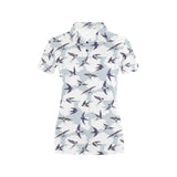 Swallow Pattern Print Design 05 Women's All Over Print Polo Shirt