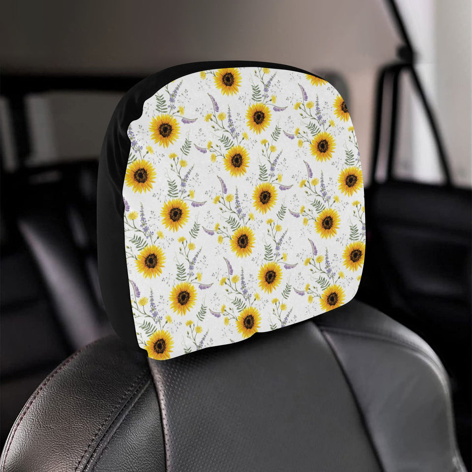 beautiful sunflowers pattern Car Headrest Cover