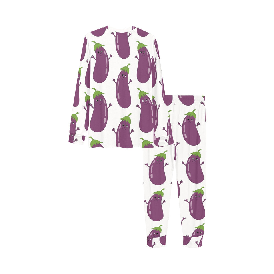 Eggplant Pattern Print Design 01 Kids' Boys' Girls' All Over Print Pajama Set