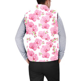 pink purple orchid pattern background Men's Padded Vest