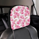 pink purple orchid pattern background Car Headrest Cover