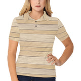 Wood Printed Pattern Print Design 01 Women's All Over Print Polo Shirt