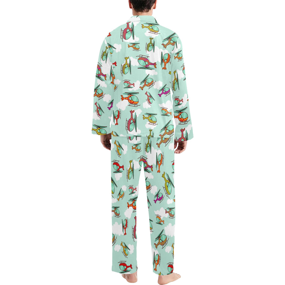 Helicopter design pattern Men's Long Pajama Set