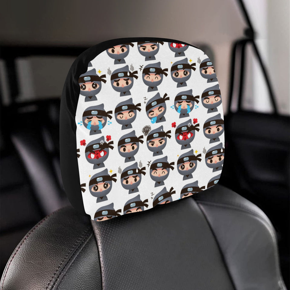 Cute ninja design pattern Car Headrest Cover