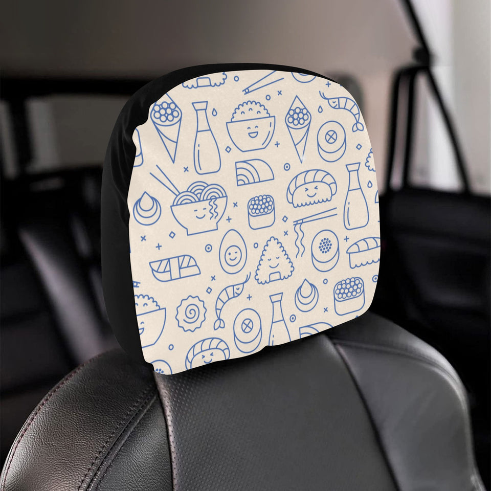 Cute sushi icon pattern Car Headrest Cover