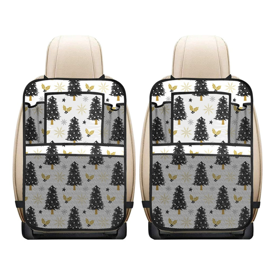 Christmas tree holly snow star pattern Car Seat Back Organizer