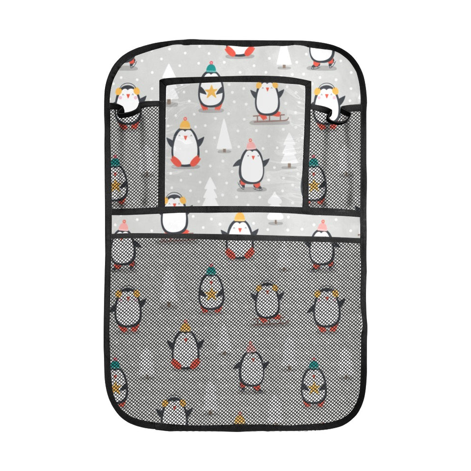 Cute Penguin christmas pattern Car Seat Back Organizer