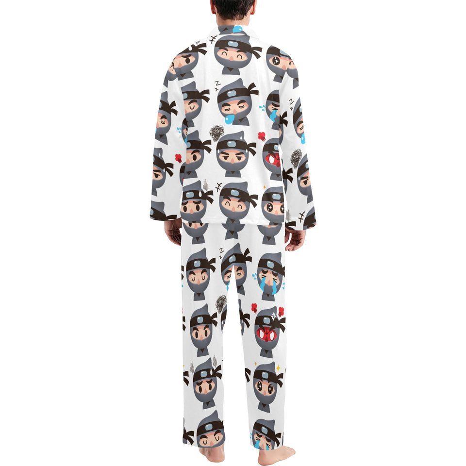 Cute ninja design pattern Men's Long Pajama Set