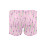 Lavender pattern pink background Men's Swimming Trunks