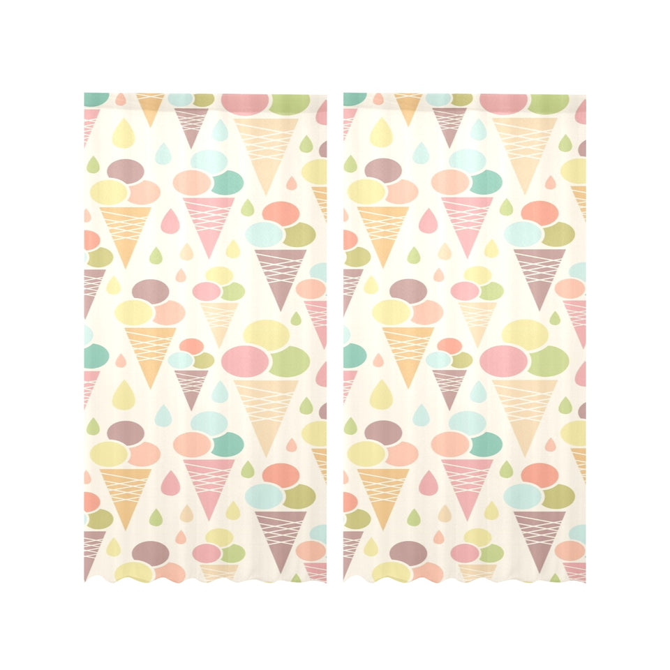 Ice cream cone pattern Gauze Curtain