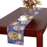 Sugar skull flower pattern Table Runner