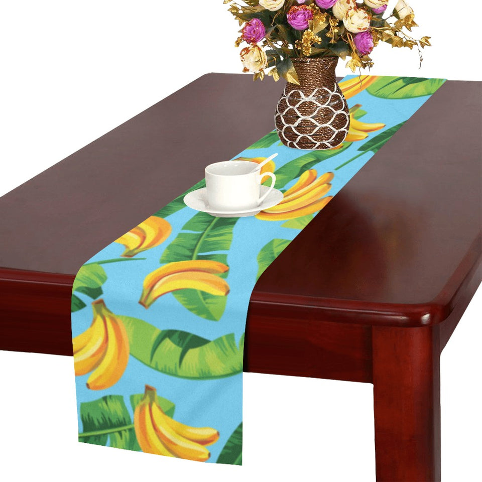 banana leaves banana design pattern Table Runner