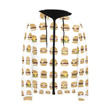 Hamburger Pattern Print Design 02 Men's Padded Hooded Jacket