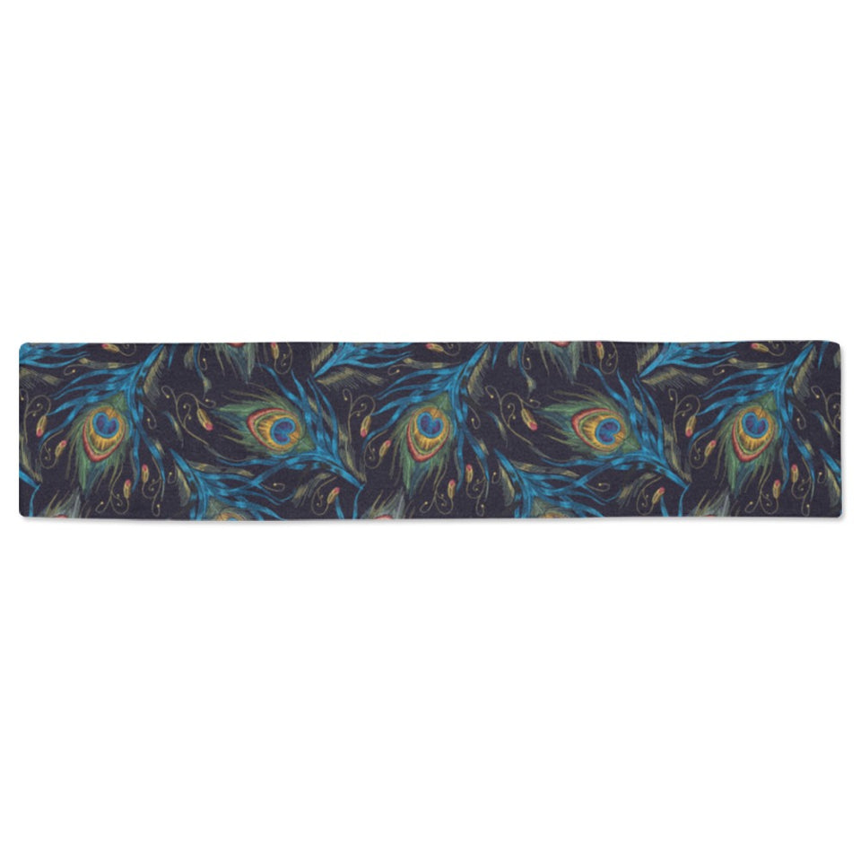 Beautiful peacock feather pattern Table Runner