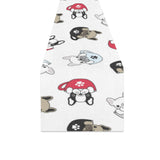 French bulldog cup paw pattern Table Runner