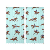 Horses running horses rider pattern Gauze Curtain