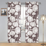 Garlic bulb dark background Gauze Curtain