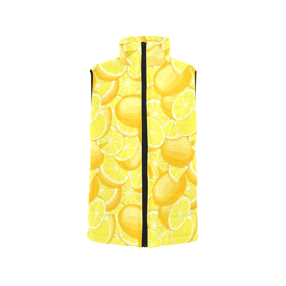 lemon pattern Men's Padded Vest