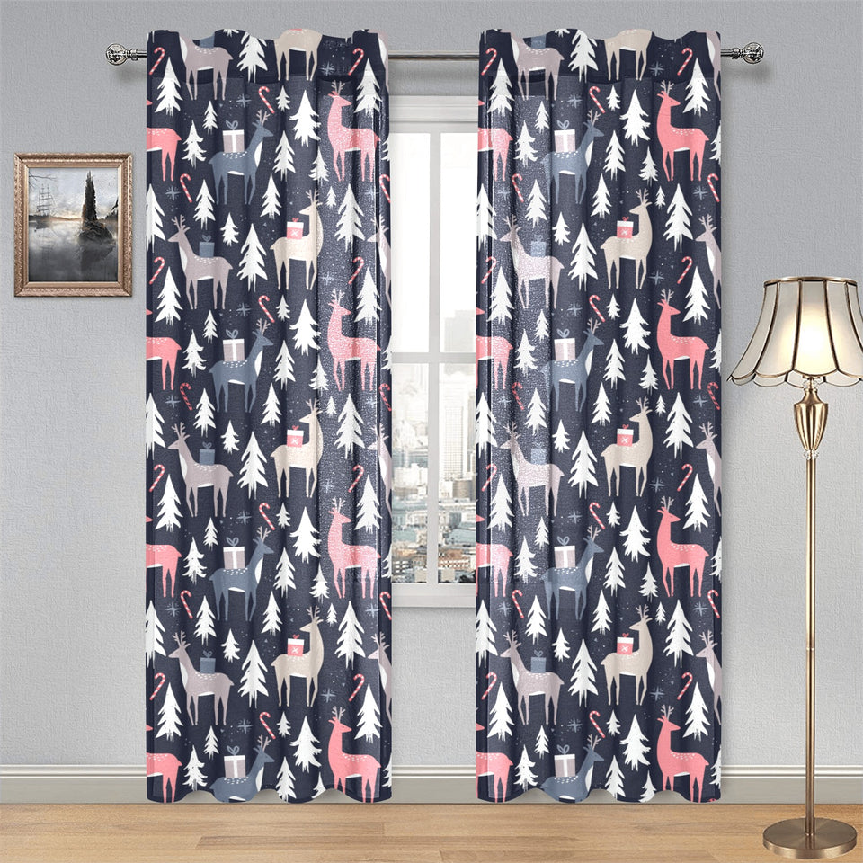 Deers Winter Christmas pattern Gauze Curtain