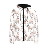 Bull Terrier Pattern Print Design 04 Men's Padded Hooded Jacket