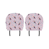 Beautiful toucan flower leaves Car Headrest Cover
