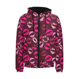 Lips Pattern Print Design 03 Men's Padded Hooded Jacket