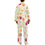 Onion garlic white red pattern Men's Long Pajama Set