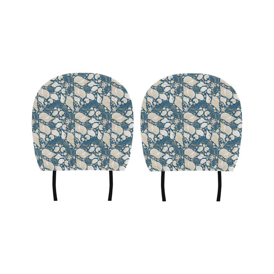 Sea turtle Polynesian Tribal design pattern Car Headrest Cover