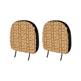 Egypt Hieroglyphics Pattern Print Design 02 Car Headrest Cover