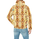 Egypt Hieroglyphics Pattern Print Design 04 Men's Padded Hooded Jacket